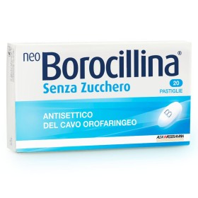 Neo Borocillina 1,2 Mg + 20 Mg Pastiglie Senza Zucchero 2,4 Diclorobenzil Alcool, Sodio Benzoato