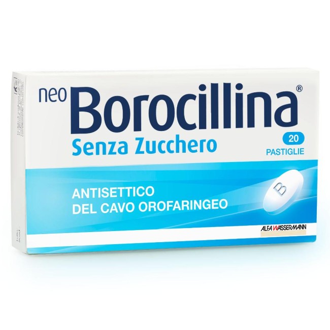 Neo Borocillina 1,2 Mg + 20 Mg Pastiglie Senza Zucchero 2,4 Diclorobenzil Alcool, Sodio Benzoato
