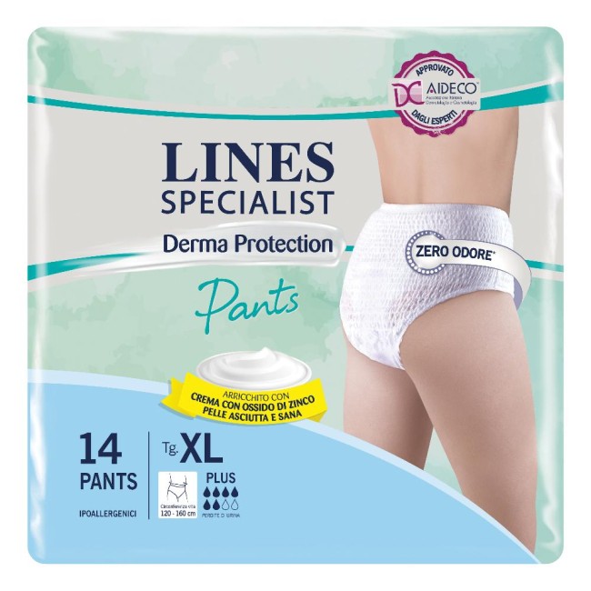 Pannolone Per Incontinenza Lines Specialist Derma Pants Plus Xl 14 Pezzi