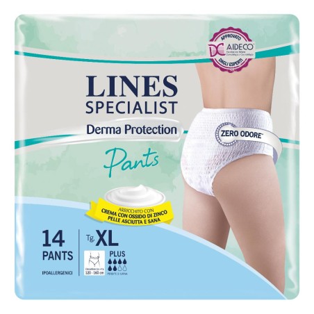 Pannolone Per Incontinenza Lines Specialist Derma Pants Plus Xl 14 Pezzi