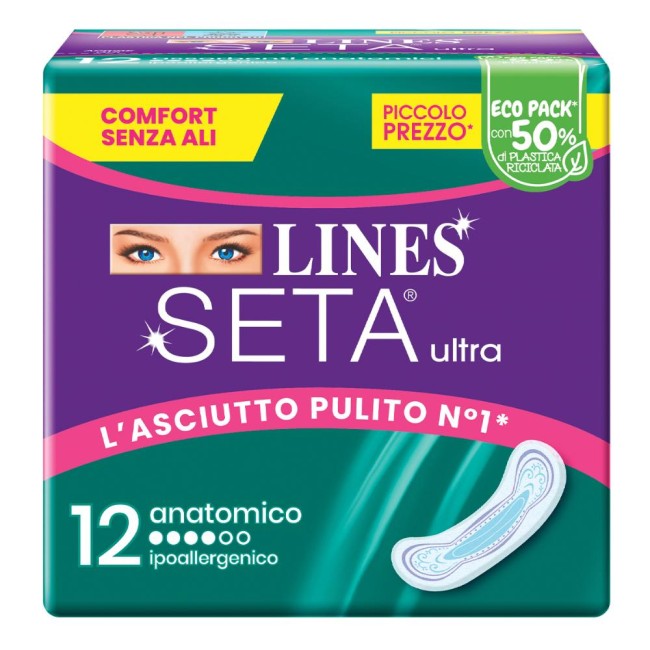 Lines Seta Ultra Assorbenti Anatomico Dwct 12 Pezzi