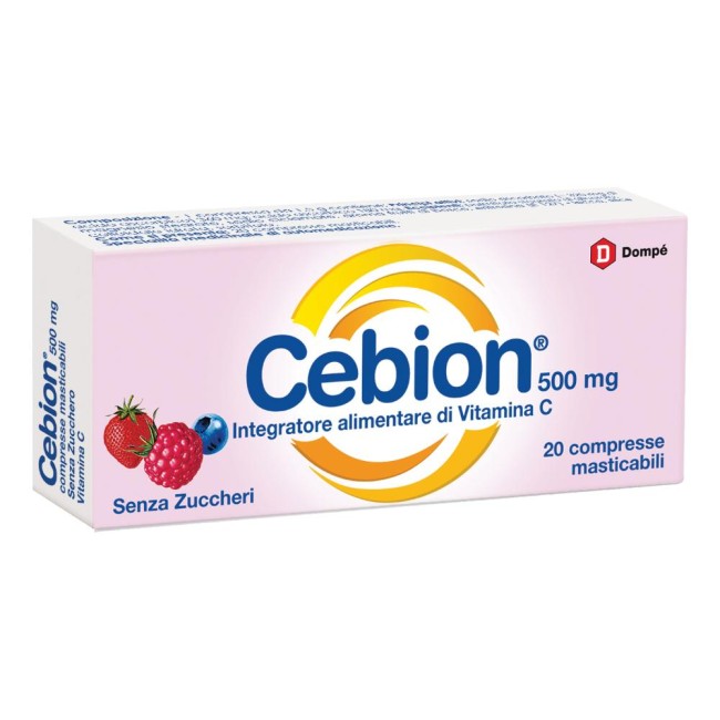 Cebion Masticabile Senza Zucchero Vitamina C 500 Mg 20 Compresse