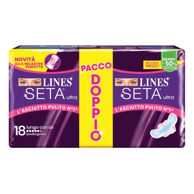 Lines Seta Ultra Assorbenti Lungo Vp Dwct 18 Pezzi