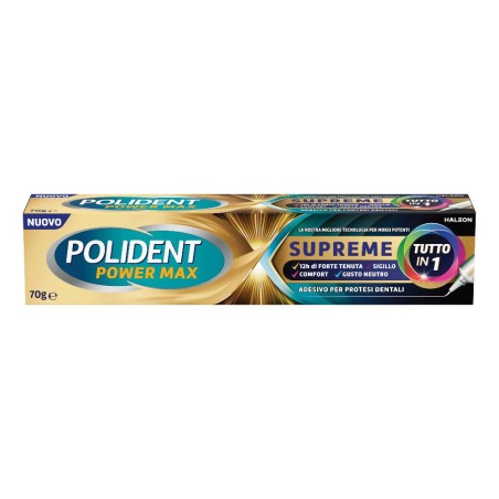 Polident Power Max Supreme Tutto In 1 Crema Adesiva Protesi 70 G
