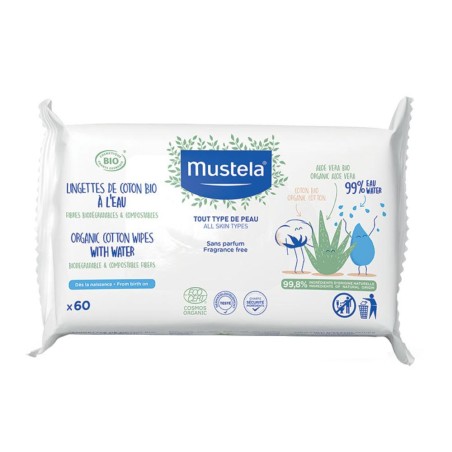 Mustela Salviette Acqua Compostabili Senza Profumo 60 Pezzi