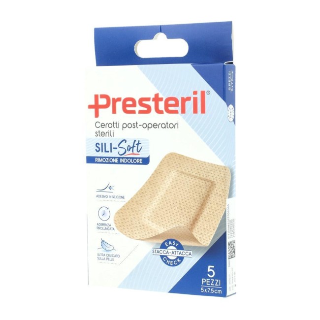 Cerotto Presteril Sili-soft Skin Post Operatorio 5x7,5 Cm 5 Pezzi