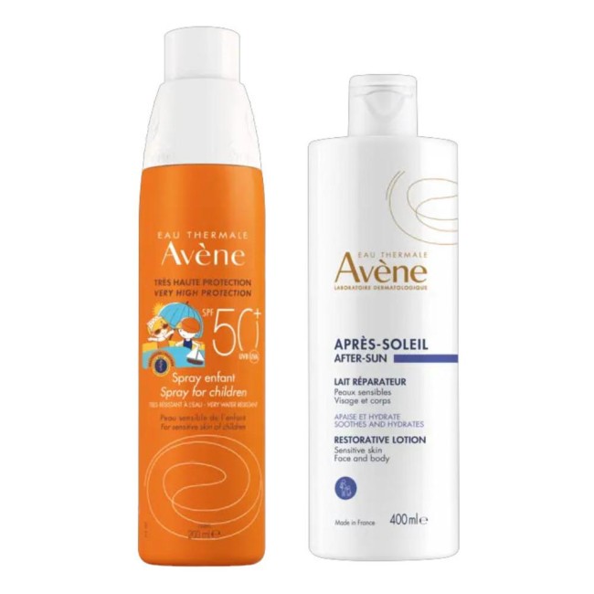Eau Thermale Avene Solare Spray Bambino Spf50+ 200 Ml + Ristrutturante Doposole 50 Ml