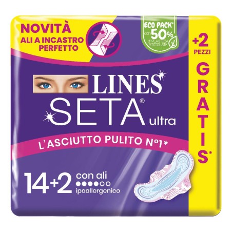 Lines Seta Ultra Assorbenti Ali Cp 14+2 Pezzi