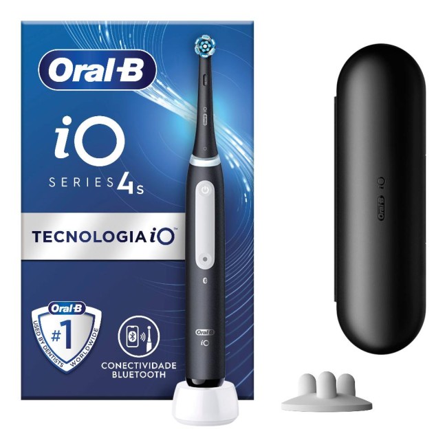 Oralb Io 4 Nero Spazzolino Elettrico + Travel Case + Porta Refill