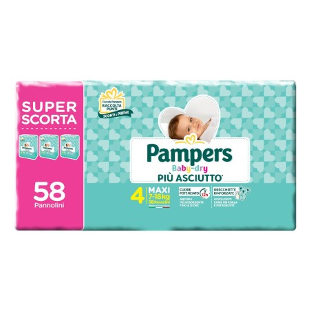 Pampers Baby Dry Trio Dwct Maxi 58 Pezzi