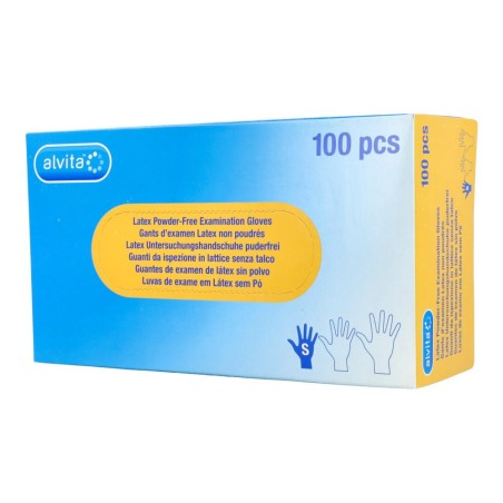 Guanti Da Ispezione Alvita In Lattice Senza Talco S 100 Pezzi