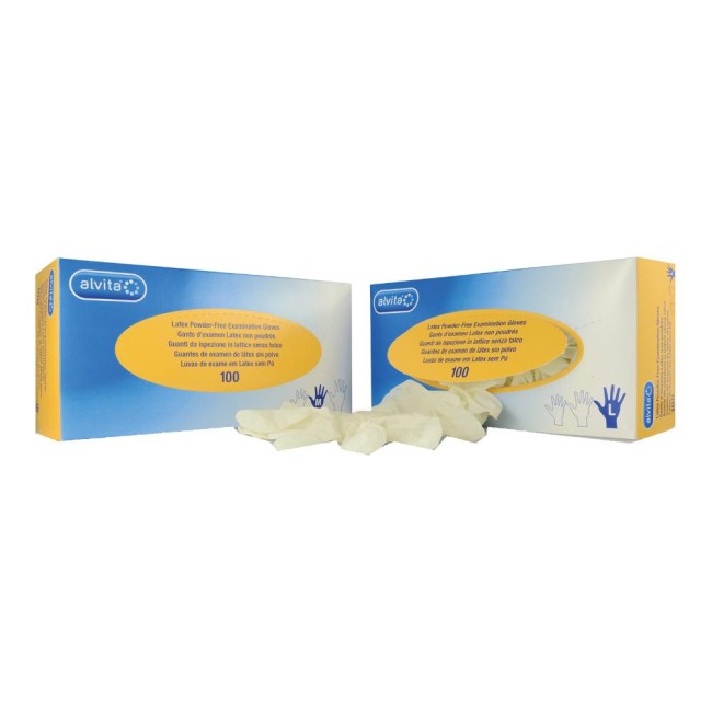 Guanti Da Ispezione Alvita In Lattice Senza Talco M 100 Pezzi