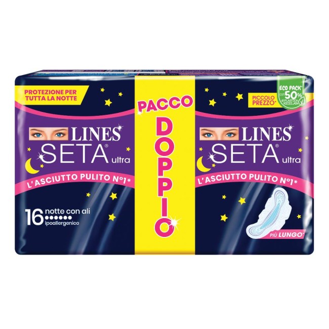 Lines Seta Ultra Assorbenti Notte Vp Dwct 16 Pezzi