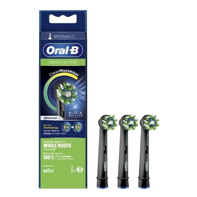 ORALB PW REFILL CROSS BLACK3PZ