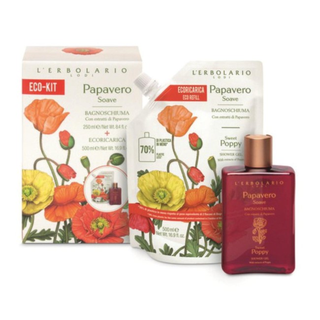Papavero Soave Bagnoschiuma 250 Ml + Ecoricarica 500 Ml