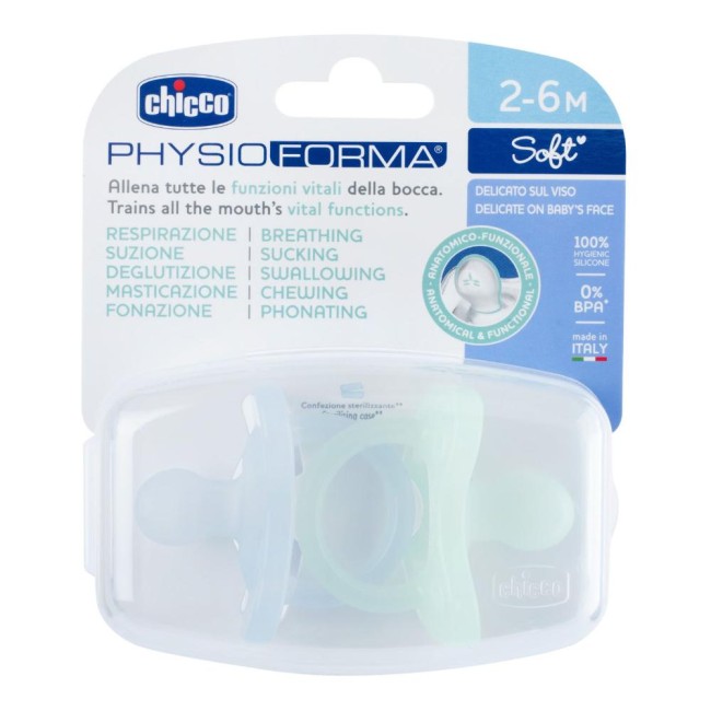 Chicco Gommotto Silicone Azzurro 2-6 Mesi 2 Pezzi