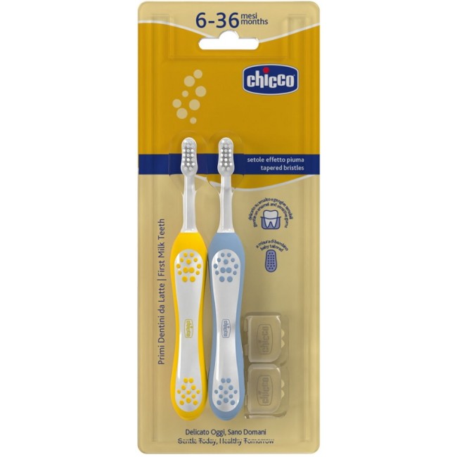 Chicco Spazzolino 6-36 Mesi+doppio Azzurro-giallo