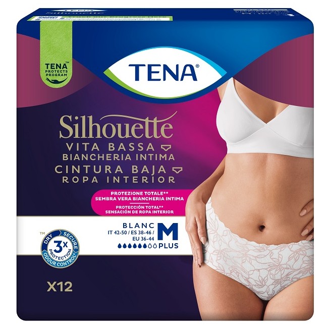 TENA SILHOUETTE P WHITE M 12PZ