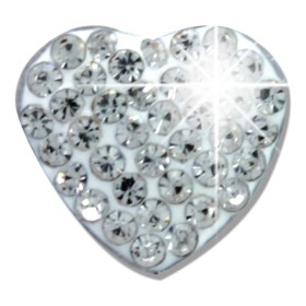 WHITE PAVE HEART BJT921