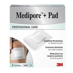 MEDIPORE+PAD MED 5X7,2CM 5PZ