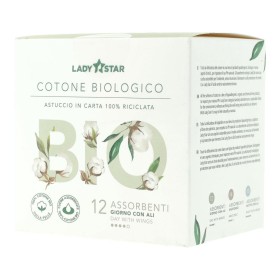 Ladystar Assorbenti Esterni 100% Cotone Bio Giorno Ali 12 Pezzi