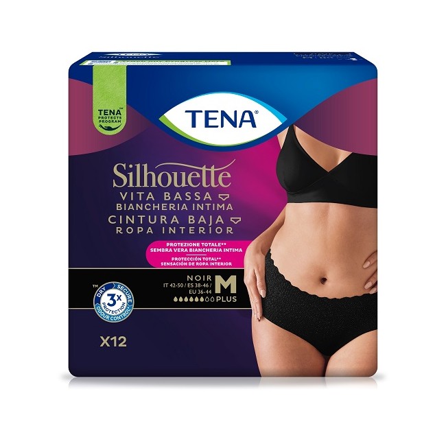 TENA SILHOUETTE NOIR M V/B 12P