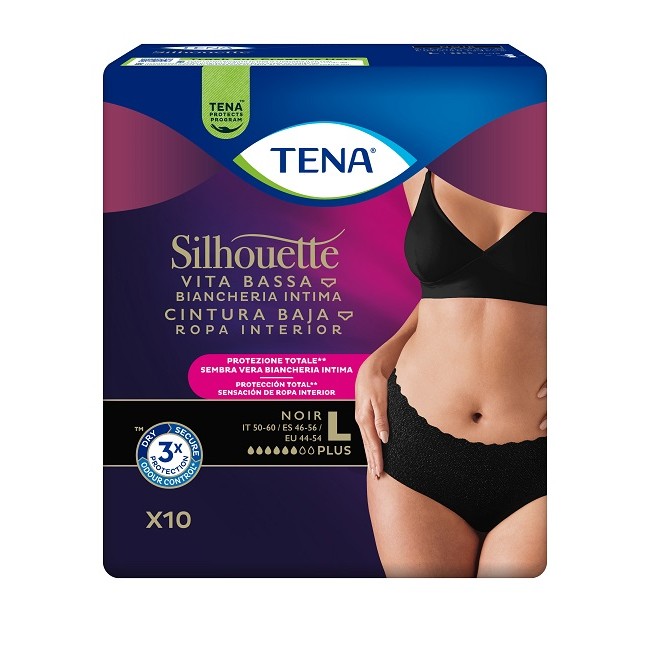 TENA SILHOUETTE NOIR L V/B 10P