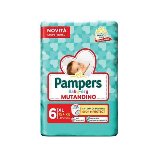 Pampers Baby Dry Pannolino Mutandina Extra Large Small Pack 13 Pezzi
