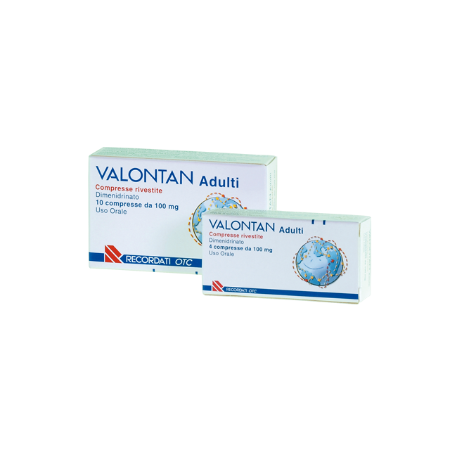 Recordati Valontan Adulti 100 Mg Compresse Rivestite Dimenidrinato Recordati Valontan Adulti 100 Mg Compresse Rivestite Dimenidrinato