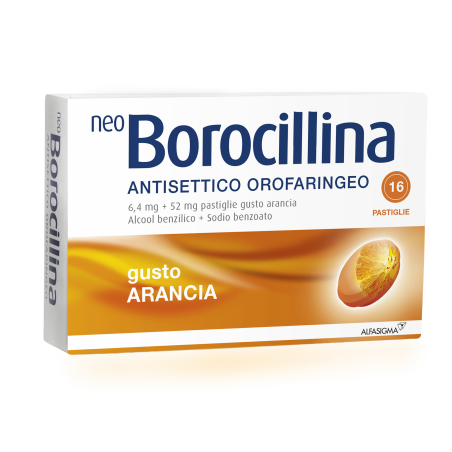 Alfasigma Neo Borocillina Antisettico Orofaringeo 6,4 Mg + 52 Mg Pastiglie Gusto Mentolo Eucaliptolo Neo Borocillina Antisettico