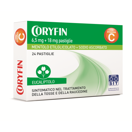 Sit Laboratorio Farmaceutico Coryfin 6,5 Mg + 18 Mg Pastiglie Mentolo Etilglicolato + Sodio Ascorbato Sit Laboratorio Farmaceutico Coryfin 6,5 Mg + 18 Mg Pastiglie Mentolo Etilglicolato + Sodio Ascorbato