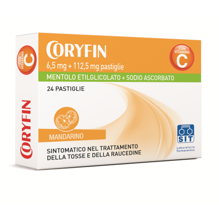 Sit Laboratorio Farmaceutico Coryfin 6,5 Mg + 112,5 Mg Pastiglie Mentolo Etilglicolato + Sodio Ascorbato Sit Laboratorio Farmaceutico Coryfin 6,5 Mg + 112,5 Mg Pastiglie Mentolo Etilglicolato + Sodio Ascorbato
