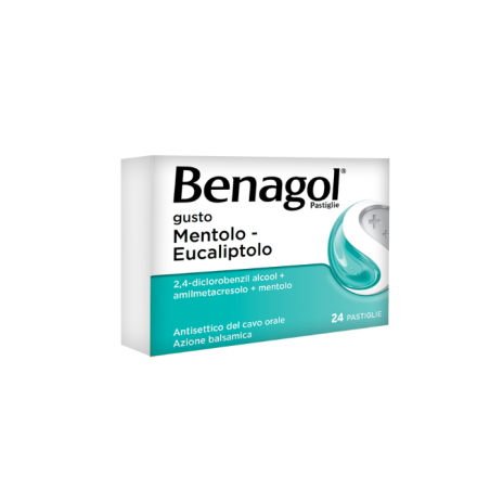 Reckitt Benckiser Benagol 1,2 Mg + 0,6 Mg + 8 Mg Pastiglie Gusto Mentolo-eucaliptolo 2,4-diclorobenzil Alcool + Amilmetacresolo 