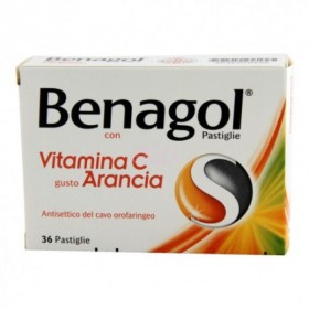 Reckitt Benckiser Benagol 1,2 Mg + 0,6 Mg + 74,9 Mg + 33,5 Mg Pastiglie Con Vitamina C Gusto Arancia 2,4-diclorobenzil Alcool +