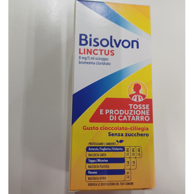 Opella Healthcare Bisolvon Linctus 8 Mg/5 Ml Sciroppo - Gusto Cioccolato-ciliegia Bromexina Cloridrato Opella Healthcare Bisolvon Linctus 8 Mg/5 Ml Sciroppo - Gusto Cioccolato-ciliegia Bromexina Cloridrato