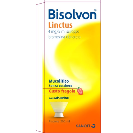 Opella Healthcare Bisolvon Linctus 4 Mg/5 Ml Sciroppo - Gusto Fragola Bromexina Cloridrato Opella Healthcare Bisolvon Linctus 4 Mg/5 Ml Sciroppo - Gusto Fragola Bromexina Cloridrato