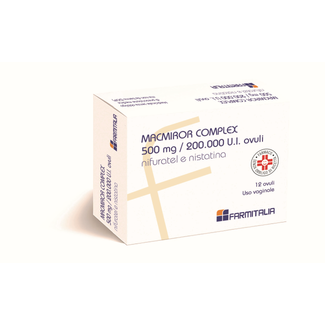 Farmitalia Macmiror Complex 500 Mg/200.000 U.i. Capsule Molli Vaginali Nifuratel E Nistatina Farmitalia Macmiror Complex 500 Mg/200.000 U.i. Capsule Molli Vaginali Nifuratel E Nistatina