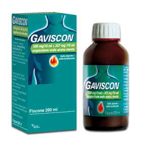 Reckitt Benckiser Gaviscon 500 Mg/10 Ml + 267 Mg/10 Ml Sospensione Orale Gaviscon 500 Mg/10 Ml + 267 Mg/10 Ml Sospensione Orale