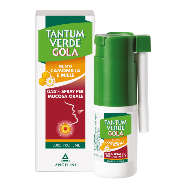 Tantum Verde Gola 250mg/100ml Spray Per Mucosa Orale, Soluzione Flurbiprofene Tantum Verde Gola 250mg/100ml Spray Per Mucosa Orale, Soluzione Flurbiprofene
