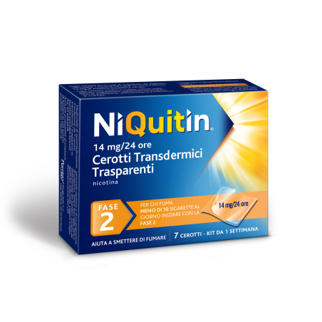 Perrigo Niquitin 7 Mg, 14 Mg, 21 Mg /24 Ore Cerotti Transdermici Trasparenti Nicotina