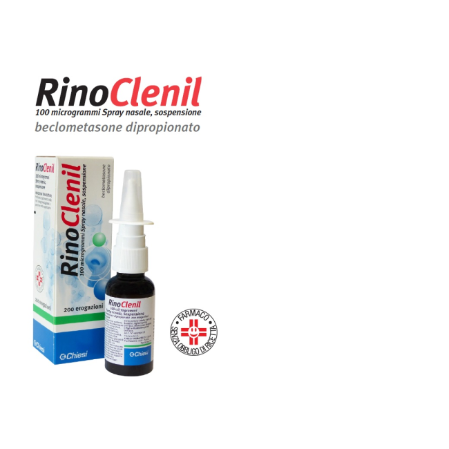 Chiesi Farmaceutici Rinoclenil 100 Microgrammi Spray Nasale, Sospensione Beclometasone Dipropionato Chiesi Farmaceutici Rinoclenil 100 Microgrammi Spray Nasale, Sospensione Beclometasone Dipropionato