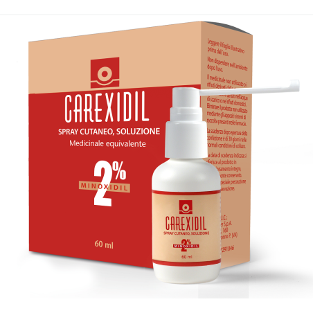 Difa Cooper Carexidil 2% Spray Cutaneo, Soluzione Minoxidil Medicinale Equivalente Difa Cooper Carexidil 2% Spray Cutaneo, Soluzione Minoxidil Medicinale Equivalente