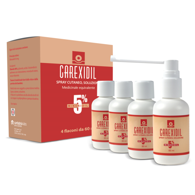 Difa Cooper Carexidil 5% Spray Cutaneo, Soluzione Minoxidil Medicinale Equivalente Difa Cooper Carexidil 5% Spray Cutaneo, Soluzione Minoxidil Medicinale Equivalente