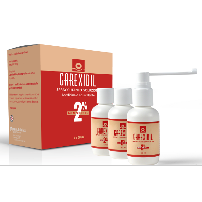 Difa Cooper Carexidil 2% Spray Cutaneo, Soluzione Minoxidil Medicinale Equivalente Difa Cooper Carexidil 2% Spray Cutaneo, Soluzione Minoxidil Medicinale Equivalente