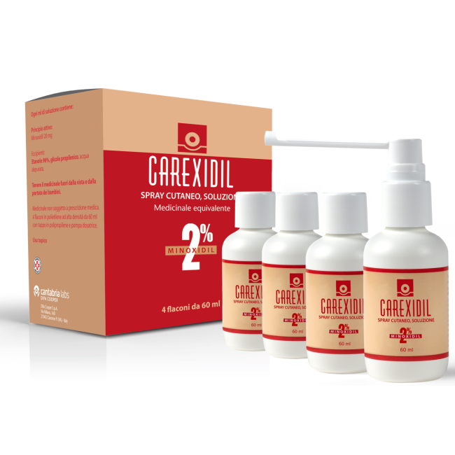 Difa Cooper Carexidil 2% Spray Cutaneo, Soluzione Minoxidil Medicinale Equivalente Difa Cooper Carexidil 2% Spray Cutaneo, Soluzione Minoxidil Medicinale Equivalente