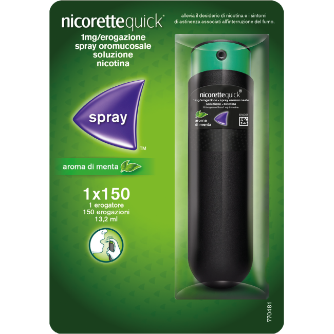 Nicorettequick 1 Mg/erogazione, Spray Oromucosale, Soluzione Nicotina Nicorettequick 1 Mg/erogazione, Spray Oromucosale, Soluzione Nicotina