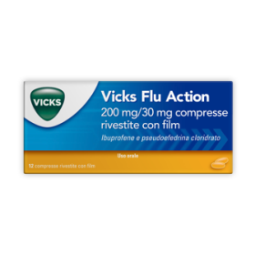 Procter & Gamble Vicks Flu Action 200 Mg/30 Mg Compresse Rivestite Con Film Ibuprofene E Pseudoefedrina Cloridrato