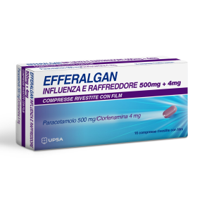Upsa Efferalgan Influenza E Raffreddore 500 Mg + 4 Mg Compresse Rivestite Con Film Paracetamolo 500 Mg/clorfenamina 4 Mg