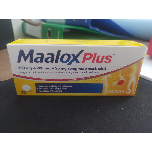 New Pharmashop Maalox Plus 200 Mg + 200 Mg + 25 Mg Compresse Masticabili Magnesio Idrossido + Alluminio Ossido, Idrato + Dimetic New Pharmashop Maalox Plus 200 Mg + 200 Mg + 25 Mg Compresse Masticabili Magnesio Idrossido + Alluminio Ossido, Idrato + Dimetic