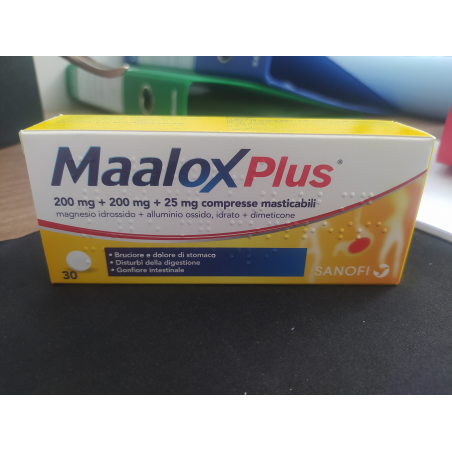 New Pharmashop Maalox Plus 200 Mg + 200 Mg + 25 Mg Compresse Masticabili Magnesio Idrossido + Alluminio Ossido, Idrato + Dimetic New Pharmashop Maalox Plus 200 Mg + 200 Mg + 25 Mg Compresse Masticabili Magnesio Idrossido + Alluminio Ossido, Idrato + Dimetic